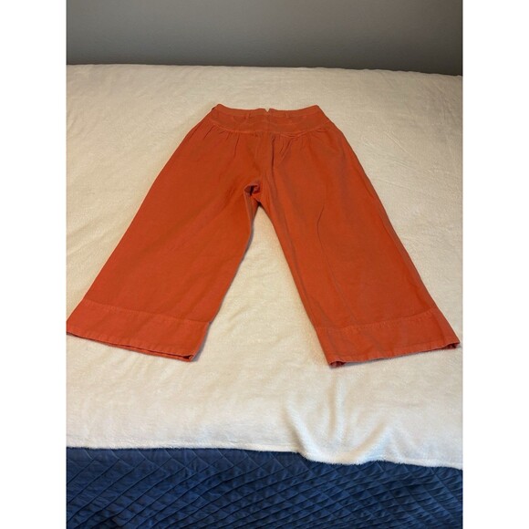 Free People Sweet Talk Wide Leg Crop Chino Pants Womens Sz 10 Sun Faded Orange - Picture 4 of 7